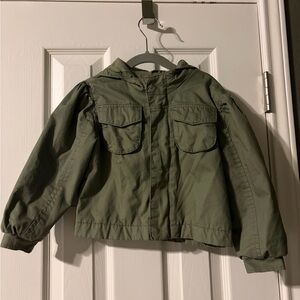 Old Navy Kids Olive Utility Hooded Jacket